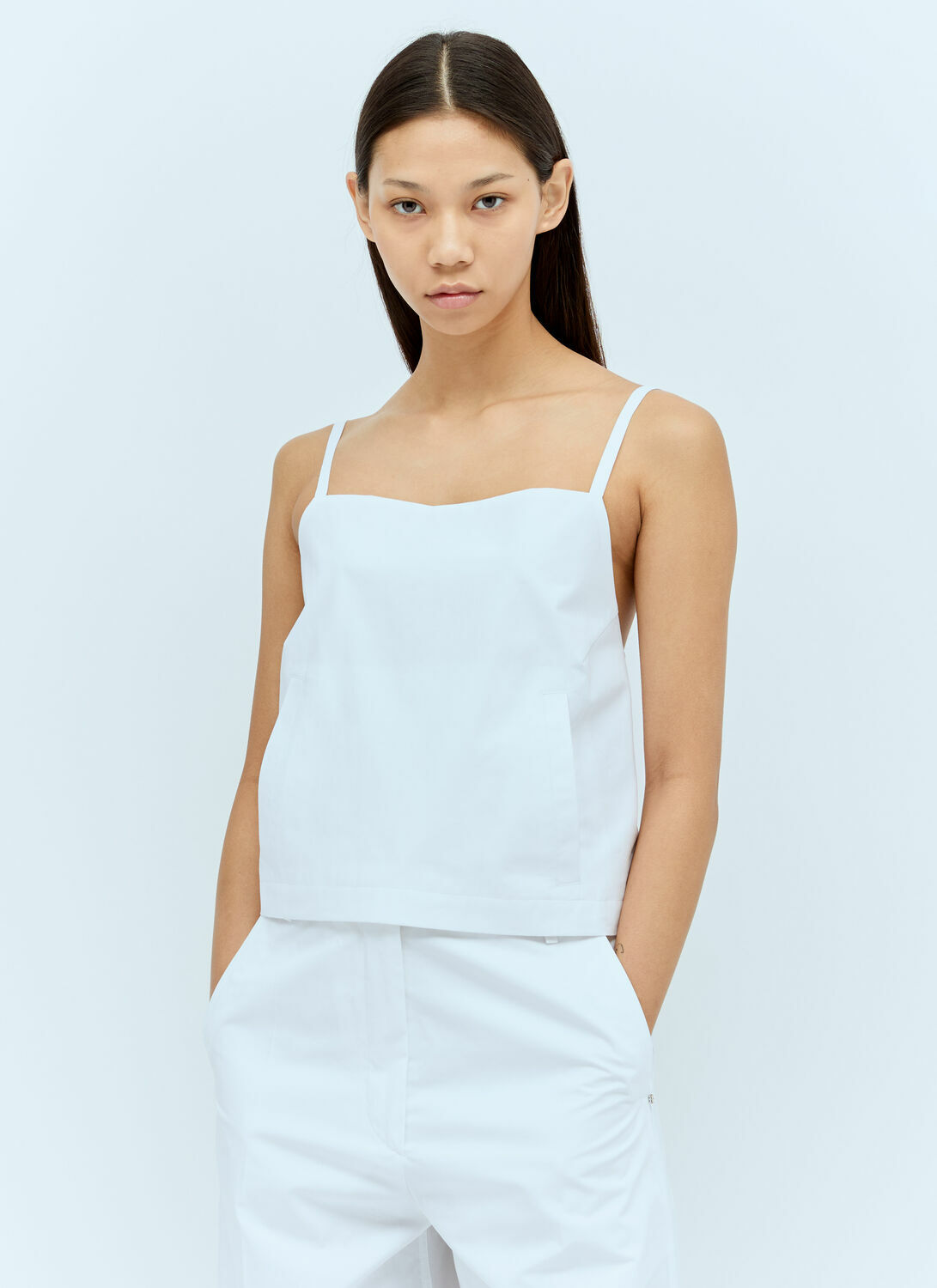 Sportmax Cropped Poplin Top