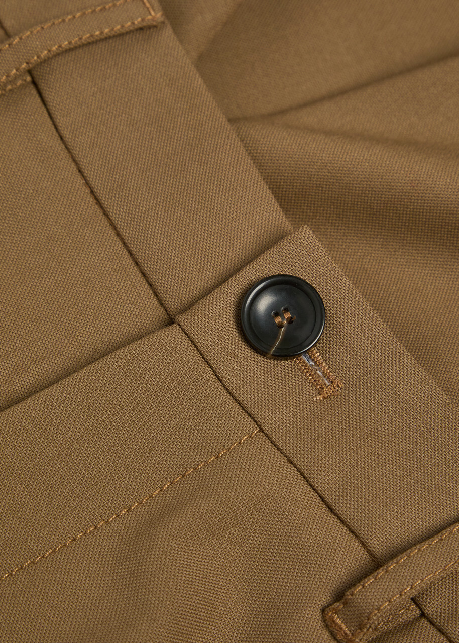 Maria Mcmanus Wide-leg Stretch-wool Trousers Caramel