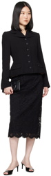 Dolce&Gabbana Black Floral Midi Skirt