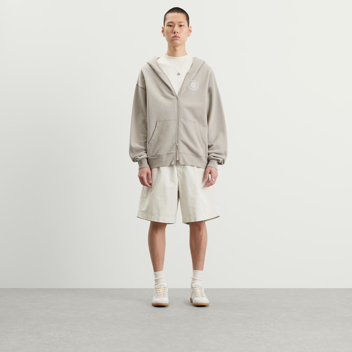 END. Leisure Zip Hoodie in Ash Grey