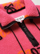 Loewe - Logo-Jacquard Fleece Half-Zip Sweatshirt - Pink