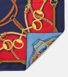 Gucci Printed reversible silk twill scarf