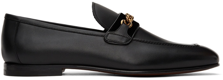 Photo: TOM FORD Black Leather Chain Loafers
