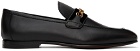 TOM FORD Black Leather Chain Loafers