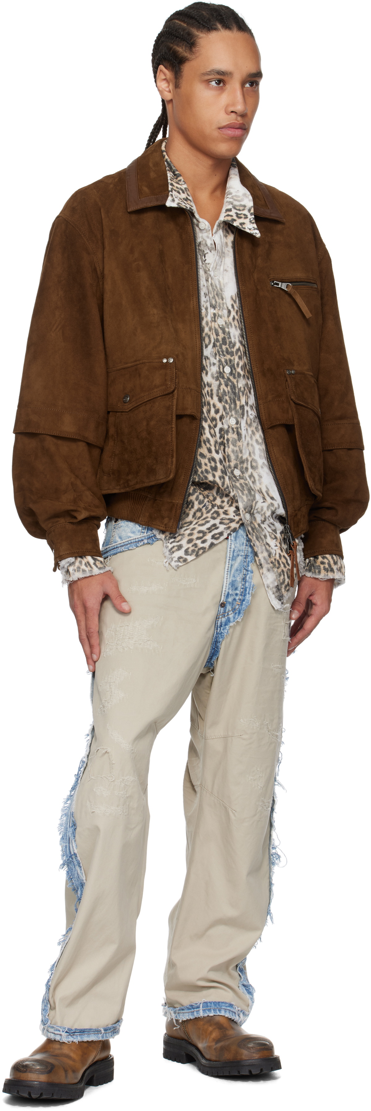 Andersson Bell Brown Mikoos Suede Bomber Jacket