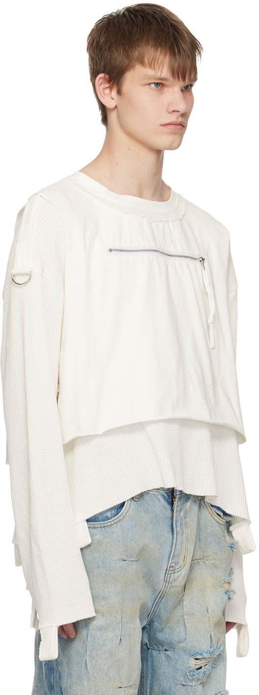 Who Decides War by MRDR BRVDO White Layered Sweatshirt