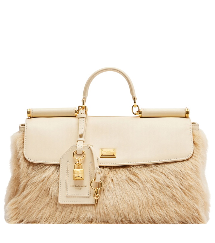 Photo: Dolce&Gabbana Sicily Large leather and shearling top-handle bag