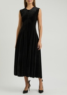 Norma Kamali Velvet Midi Dress Black
