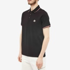 Moncler Men's Classic Logo Polo Shirt in Black