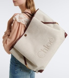 Chloé Chloé Clover leather-trimmed canvas tote bag