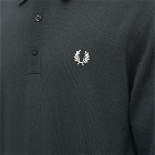 Fred Perry Authentic Men's Long Sleeve Knit Polo Shirt in Night Green