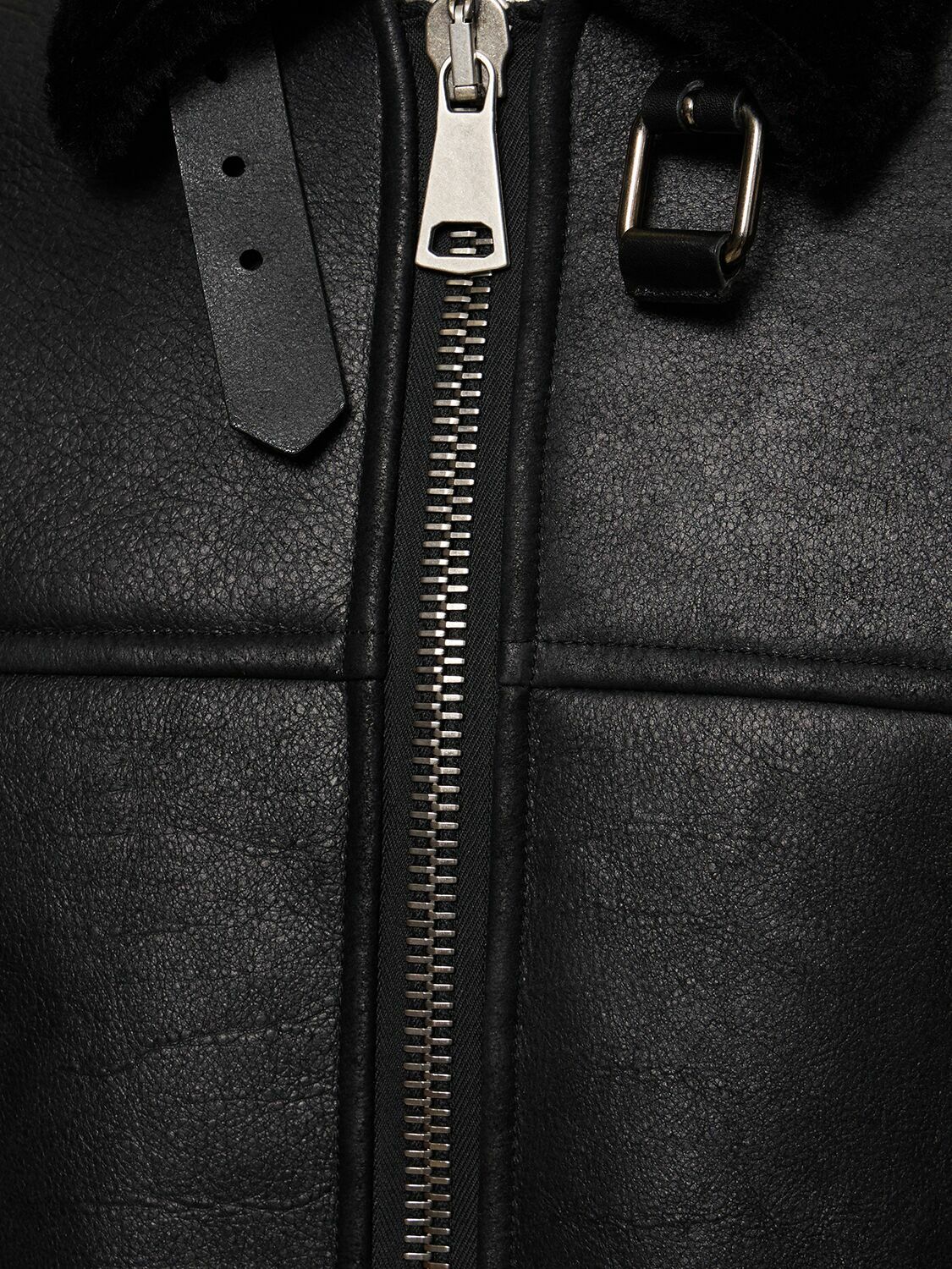 GIORGIO BRATO Waxed Curly Shearling Jacket