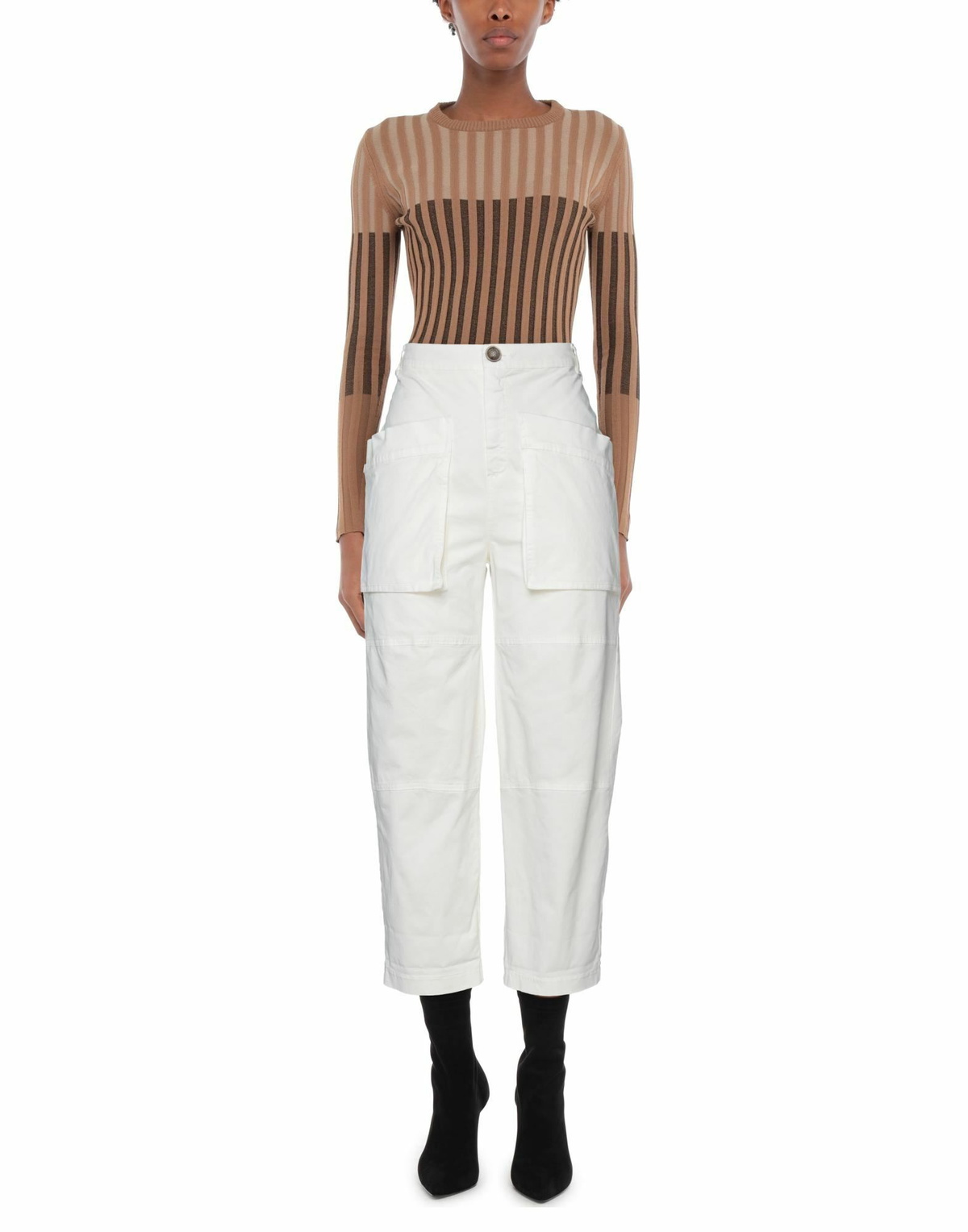 Manila Grace Womens Pants Ivory