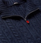 Kiton - Cable-Knit Cashmere Half-Zip Sweater - Blue