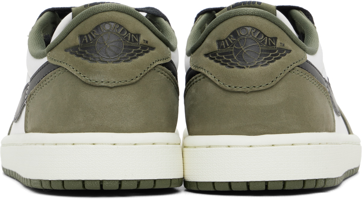 Nike Jordan White & Khaki Air Jordan 1 Retro Low Sneakers
