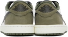 Nike Jordan White & Khaki Air Jordan 1 Retro Low Sneakers