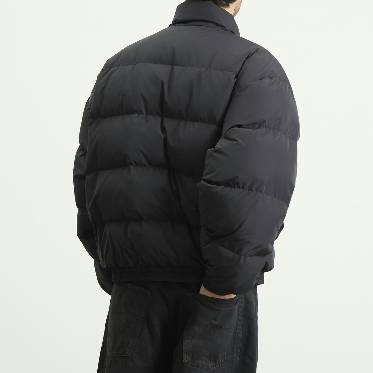 Balenciaga Men's Reversible Nylon Padded Jacket in Smoky Purple