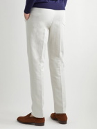 Kingsman - Straight-Leg Linen and Cotton-Blend Twill Drawstring Trousers - Neutrals