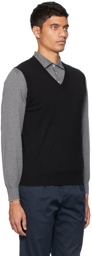 Brunello Cucinelli Black Cashmere V-Neck Vest