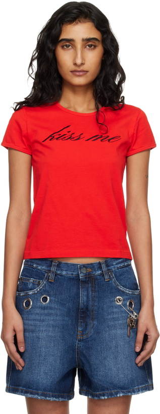 Photo: Marc Jacobs Red 'Kiss Me' Shrunken T-shirt