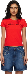 Marc Jacobs Red 'Kiss Me' Shrunken T-shirt