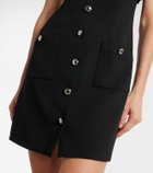Alessandra Rich Bow-detail wool-blend crêpe minidress