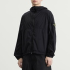 Stone Island Men's Ultralight Nylon Stretch-TC Hooded Jacket in Navy Blue