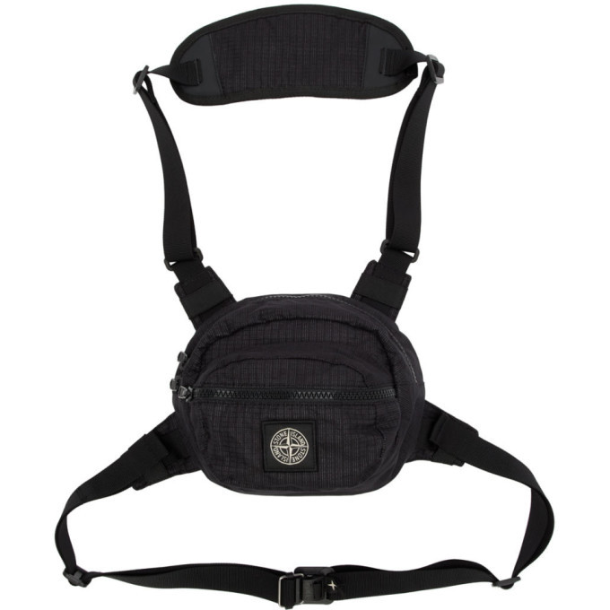 Photo: Stone Island Black Reflective Weave Ripstop Bum Bag