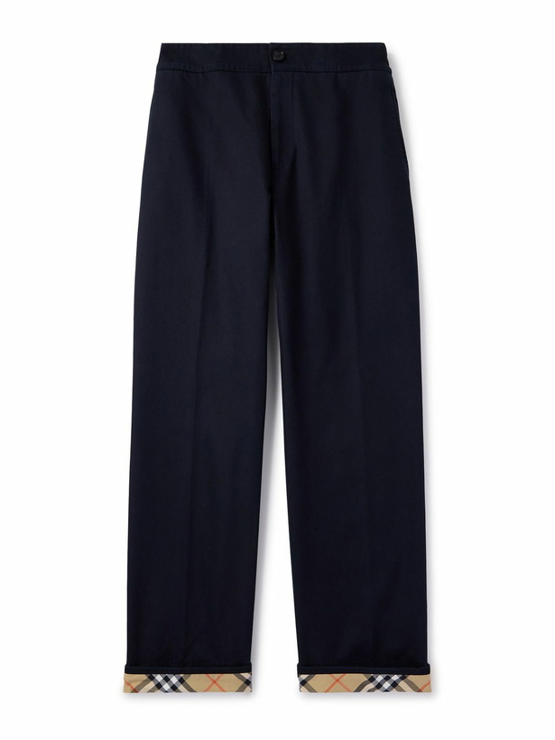 Photo: Burberry - Straight-Leg Cotton-Twill Trousers - Blue