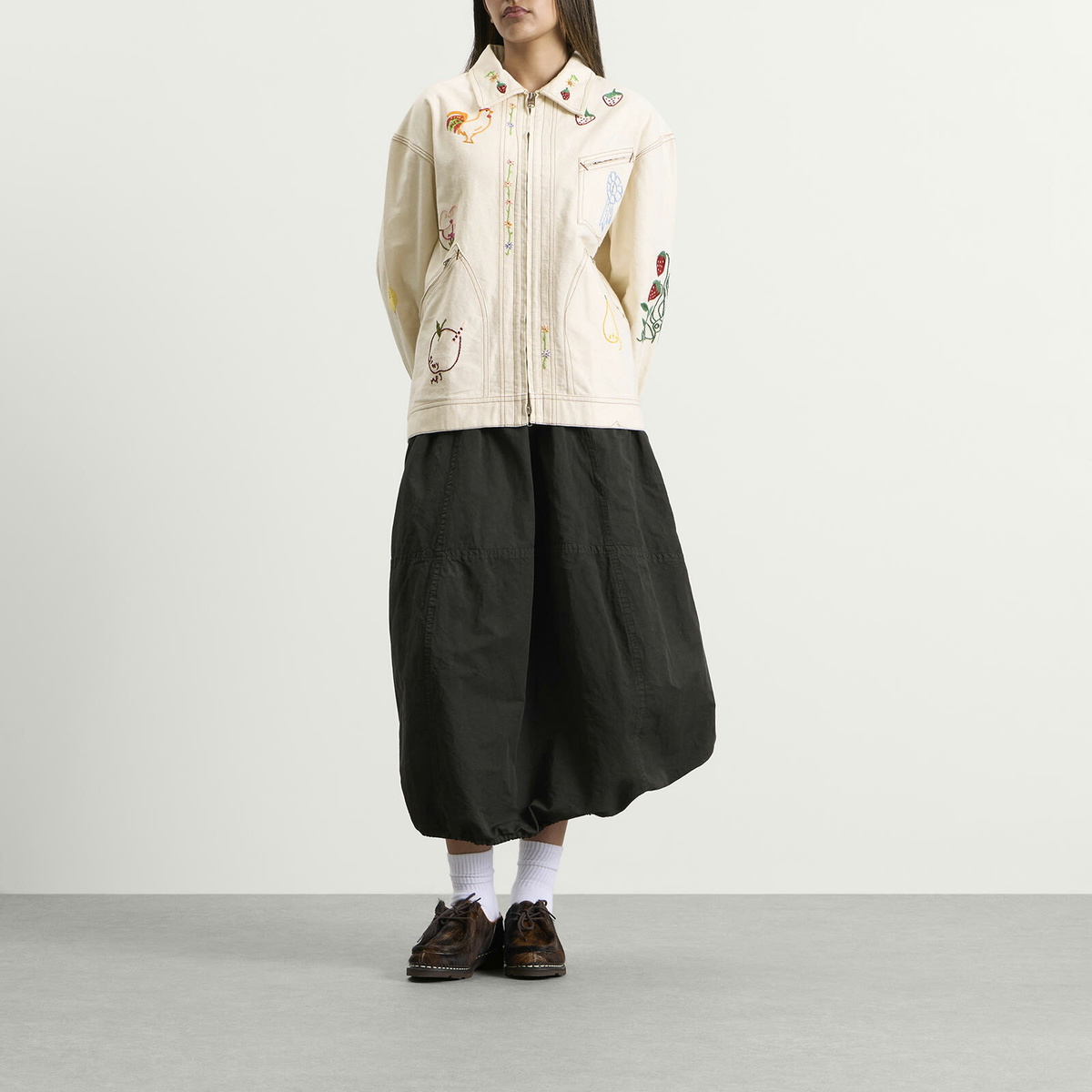 Story mfg. Women's Hand Embroidered Amba Jacket in Folk