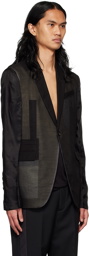 Rick Owens Black Cotton Blazer