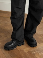 Moncler - Peak Path Leather Lace-Up Boots - Black