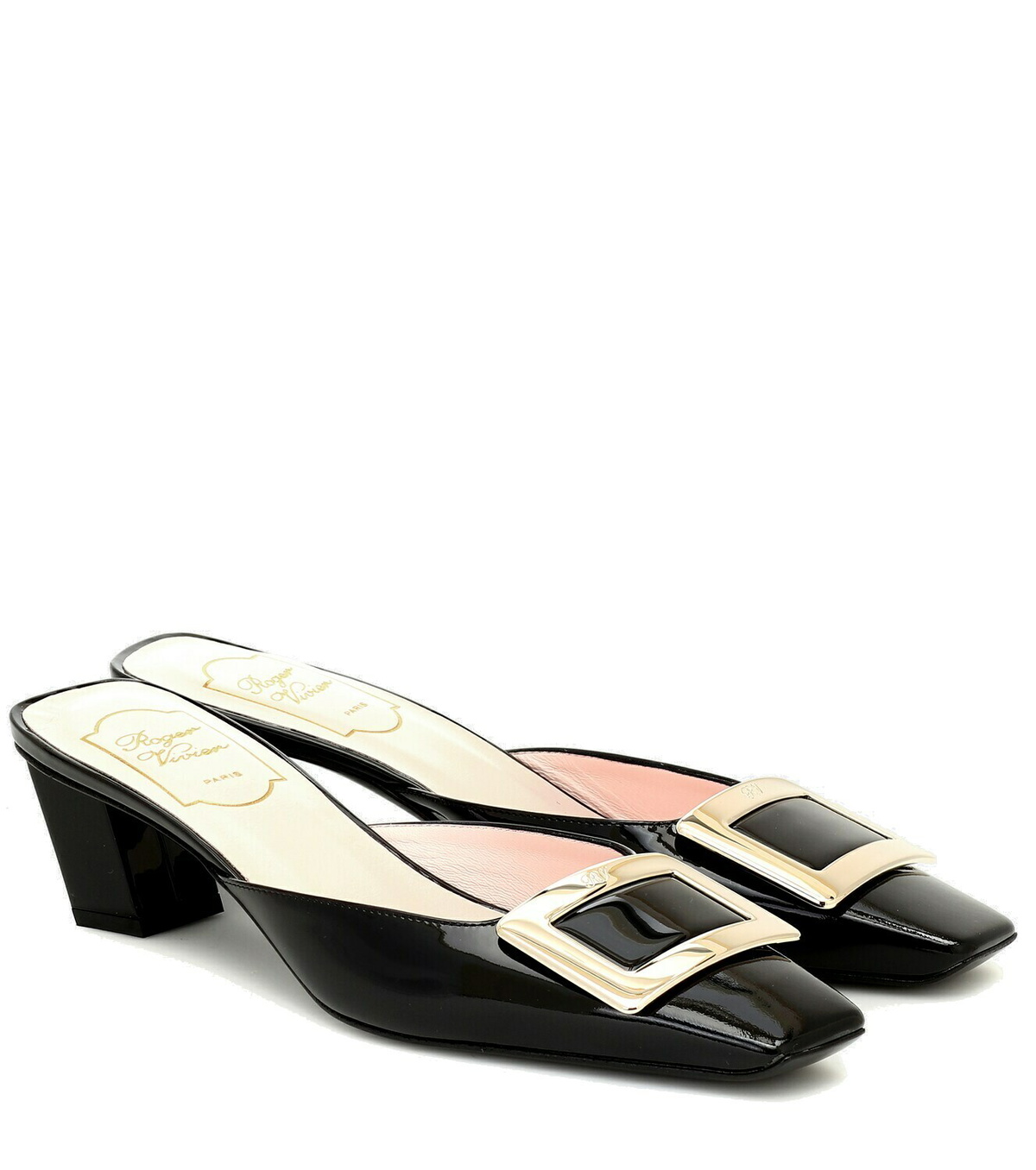Roger Vivier Belle Vivier patent leather mules Roger Vivier