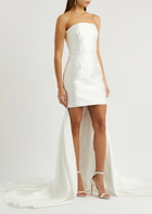 Solace London Neva Strapless Satin Mini Dress Cream