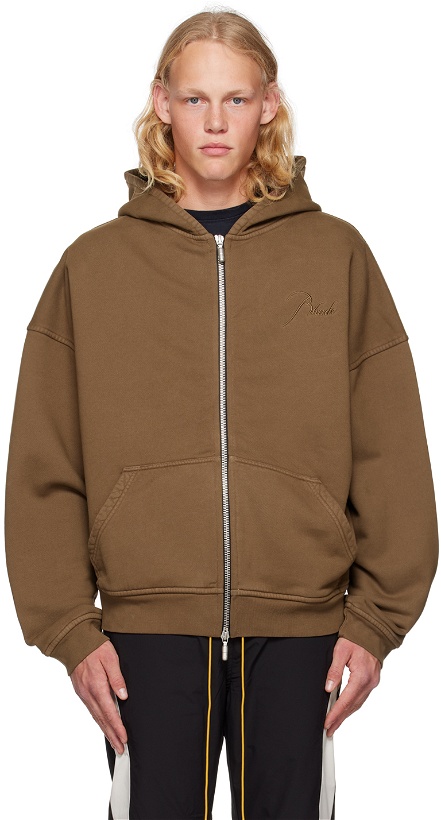 Photo: Rhude Brown Embroidered Hoodie