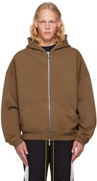 Rhude Brown Embroidered Hoodie