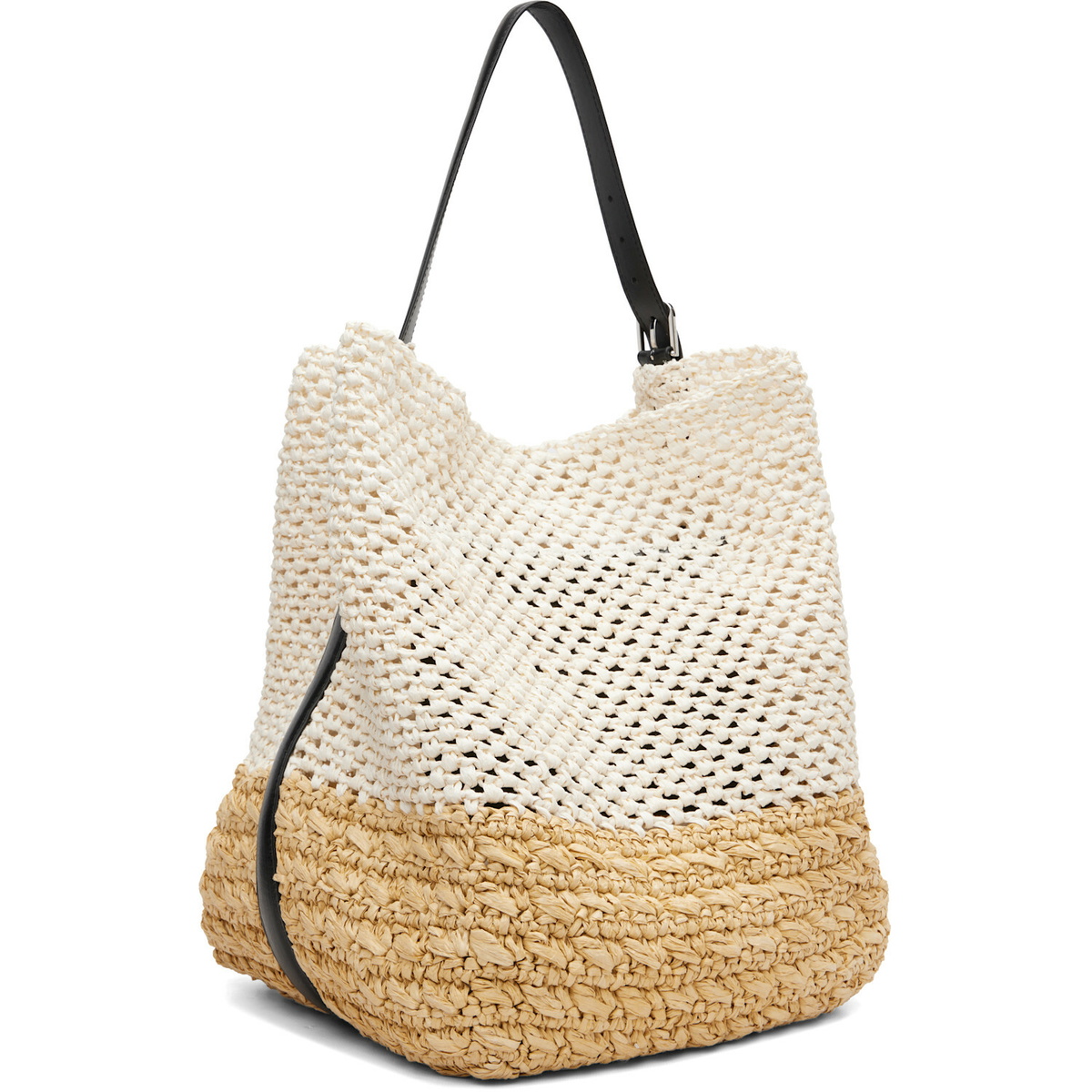 TOTEME Beige & Off-White Belted Paper Raffia Tote