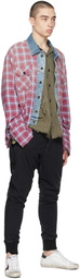 Greg Lauren Red Boxy Saloon Trucker Studio Shirt