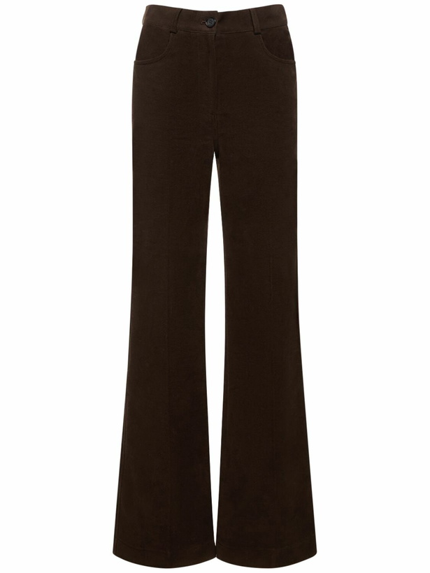 Photo: TOTEME - Flared Moleskin Cotton Pants