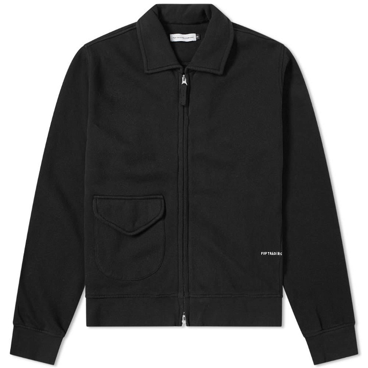 Photo: Pop Trading Company Double Zip Jersey Jacket Black