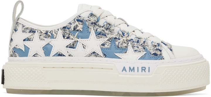 Photo: AMIRI White & Blue Stars Court Low Sneakers