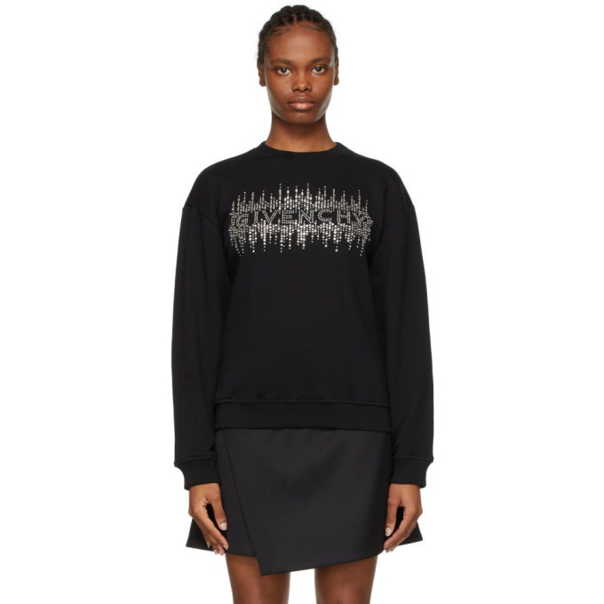 Givenchy Black Rhinestone Logo Sweatshirt Givenchy