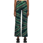 Eckhaus Latta Green and Red Directional Spray Wide Leg Jeans