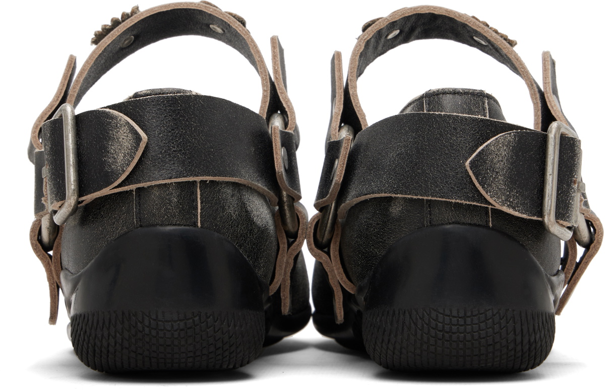 OPEN YY Gray Flower-Stud Ballerina Flats