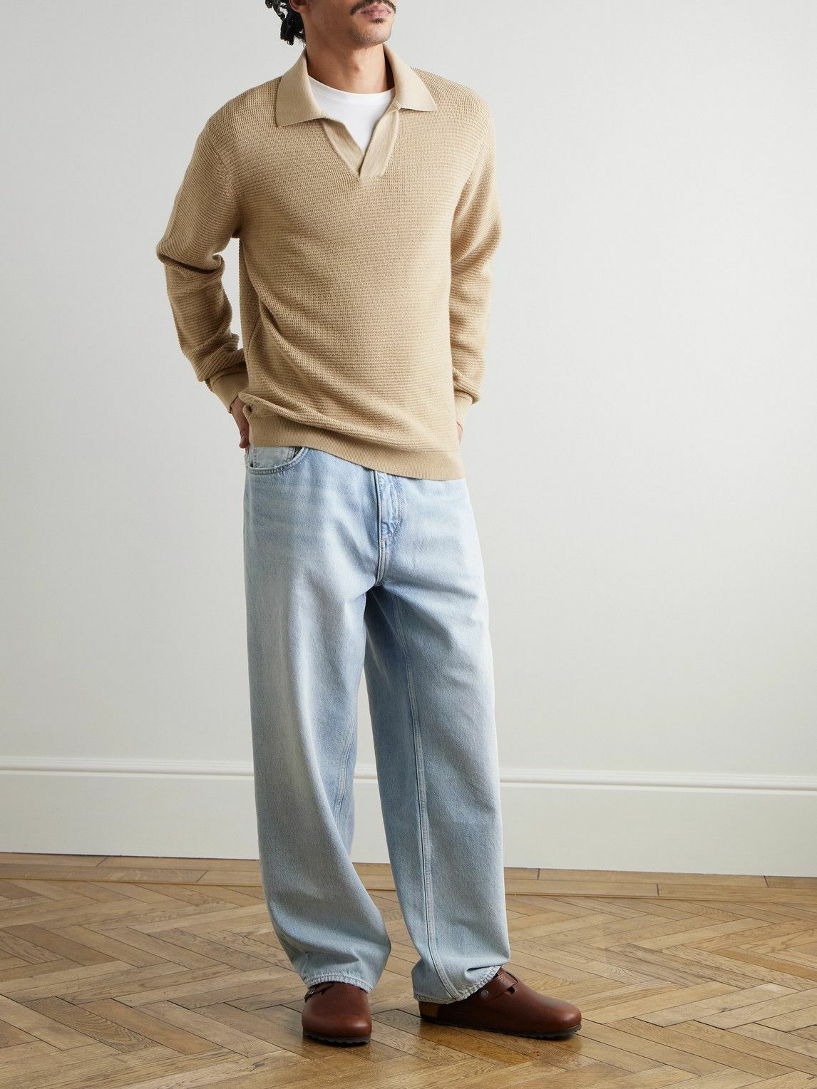 Frescobol Carioca - Orlando Merino Wool Polo Sweater - Neutrals