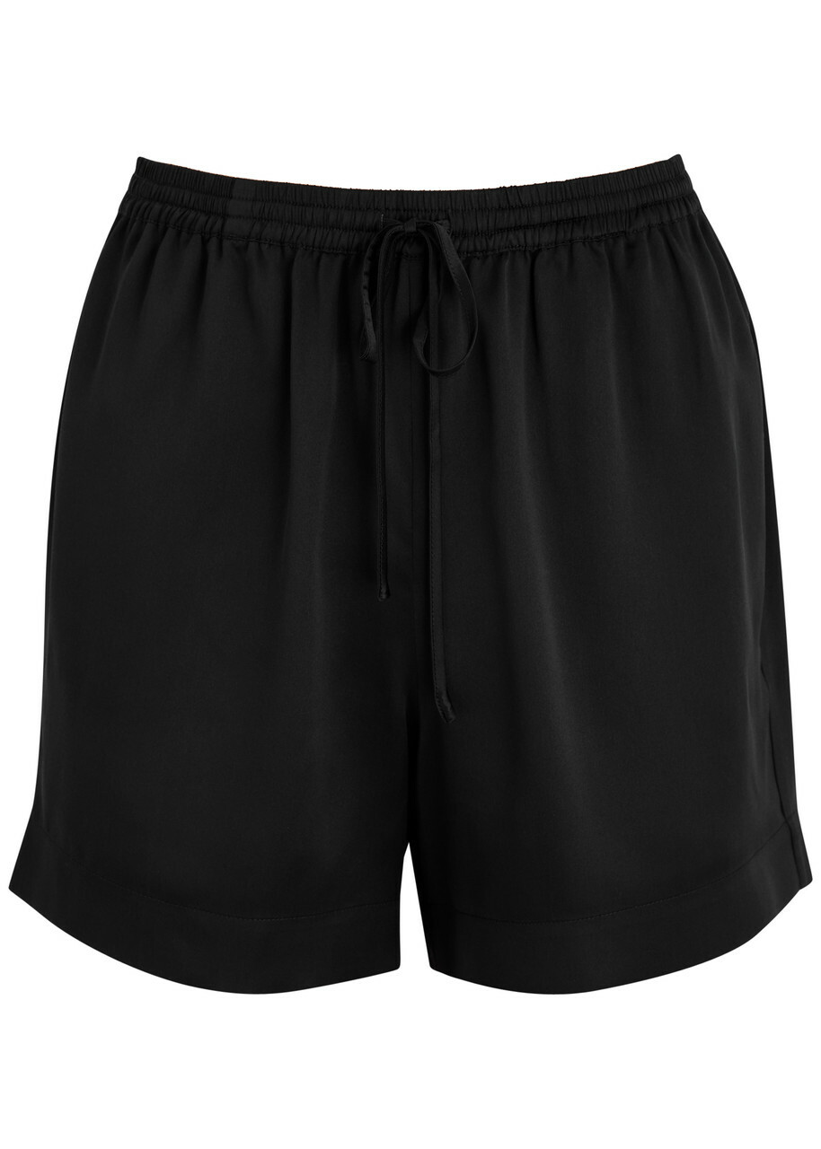 Fleur OF England Fleur du Jour Silk-satin Pyjama Shorts Black