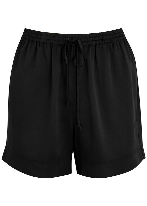 Photo: Fleur OF England Fleur du Jour Silk-satin Pyjama Shorts Black