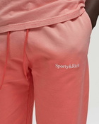 Sporty & Rich Serif Logo Embroidered Sweatpants Dip Dye Pink - Mens - Sweatpants