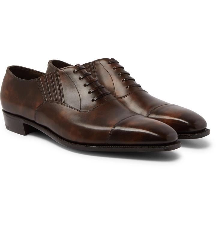 Photo: George Cleverley - Bodie II Bourbon Leather Oxford Shoes - Brown