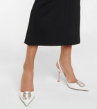 Amina Muaddi - Camelia leather slingback pumps